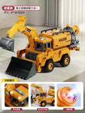 Kids' large-sized spray excavator - boy's digger, fire truck, and water sprinkler construction vehicle with lights and sounds
