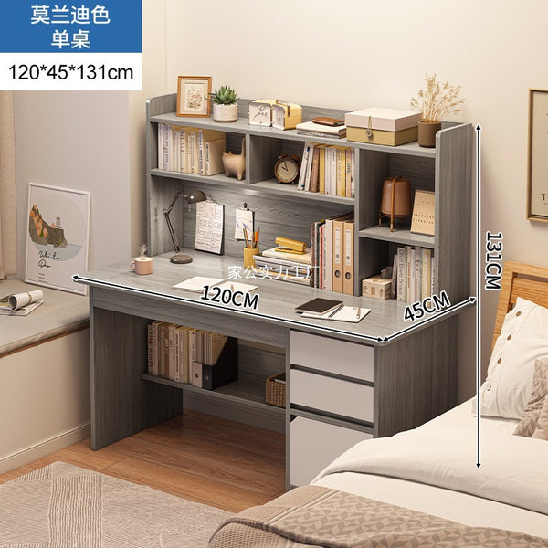 Desk Student Home Bookshelf Bookcase Integrated Computer Desk Junior High School Student Bedroom Homework Desk Learning Writing Desk