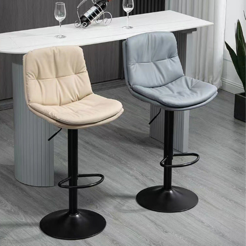 Nordic light luxury bar stool - home backrest high stool, adjustable height swivel bar chair, front desk cashier bar chair