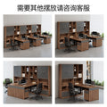 Financial office desk set - executive office desk with high cabinet, two-seat facing configuration for accountants and managers
