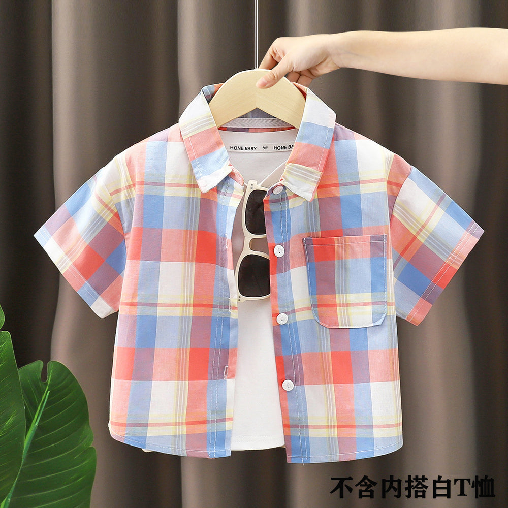 Kids' shirts: new  styles for boys - stylish cotton plaid shirts for spring and autumn. fashionable turn-down collar cardigans for toddlers and young children