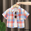Kids' shirts: new  styles for boys - stylish cotton plaid shirts for spring and autumn. fashionable turn-down collar cardigans for toddlers and young children