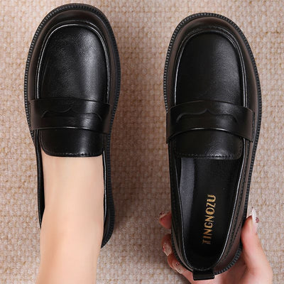 2025 soft-soled comfort shoes for women: new spring/autumn flat shoes for middle-aged and elderly women, non-slip leather loafers