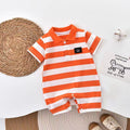 Newborn baby summer romper - full month celebration bodysuit - unisex short sleeve lightweight summer outfit for newborns - baby onesie