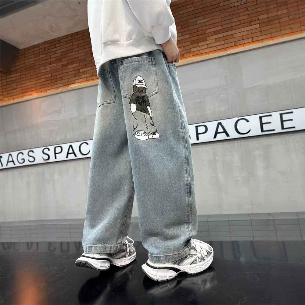 Boys' denim jeans - spring/autumn collection : new spring styles for older kids, casual streetwear inspired by trendy, edgy styles