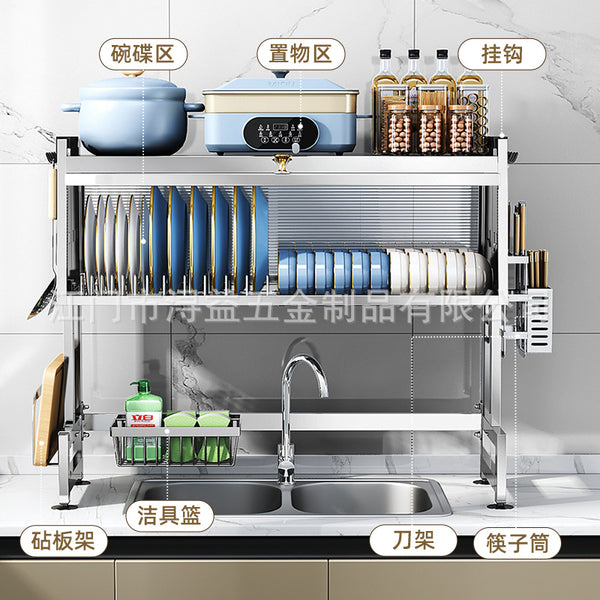 Cross-border Kitchen Sink Shelf With Cabinet Door Multifunctional Storage Cutting Board Dish Rack Sink Drain Rack