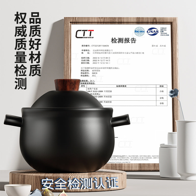 Ceramic casserole stew pot soup pot for home gas stove special high temperature resistant dry burning non-cracking casserole soup pot porridge pot