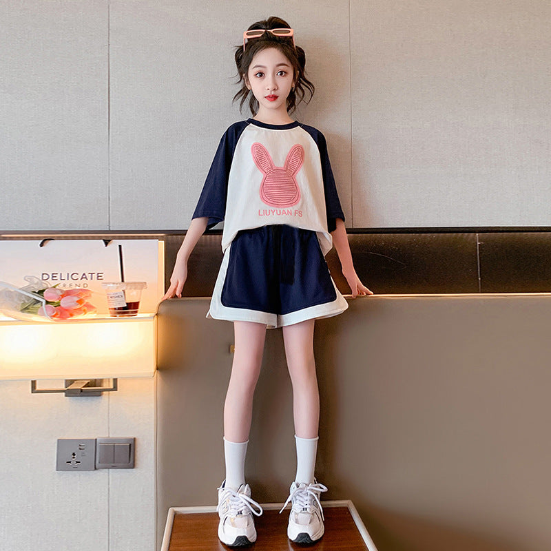 Girls' summer outfit  new trendy summer clothes kids casual children's wear girls' big kids stylish sportswear summer style