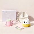 Wholesale customizable gift sets: cute silicone tableware for infants and toddlers, baby feeding utensils, and baby dinnerware gift box sets
