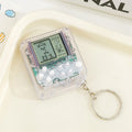 Pocket tetris game console - creative mini electronic game console keychain - nostalgic stress relief toy