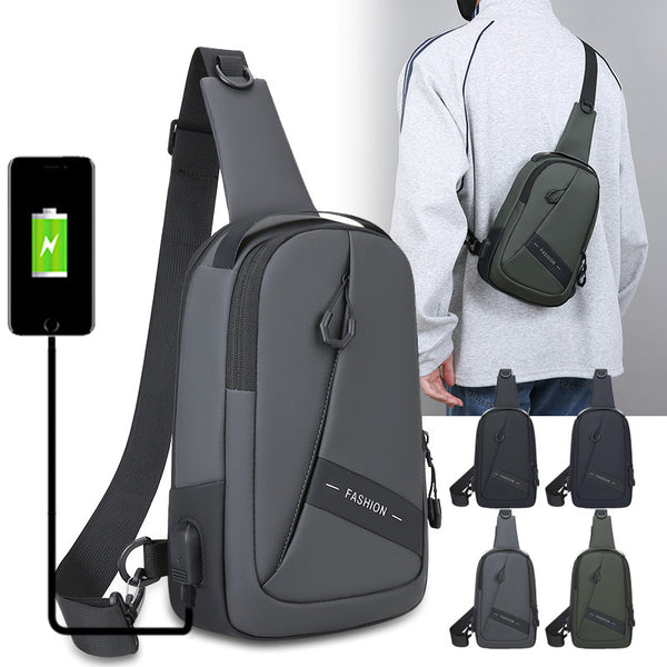 Cross-border new breast bag men's fashion casual business shoulder messenger bag youth large-capacity outdoor sports bag