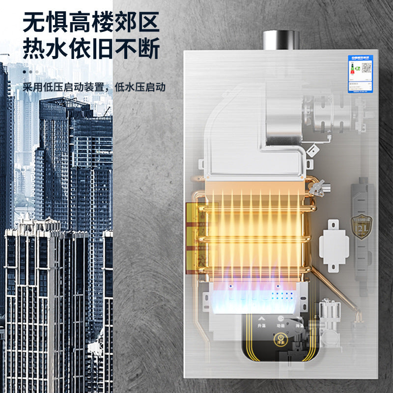 Wholesale xinfei gas water heater electric for home natural gas liquefied gas coal gas constant temperature balanced gas model 16l