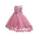 European and american style children's formal dress - tulle train princess gown - girls' piano recital dress - mid-to-large size children's dress