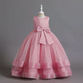 Ready-to-ship wholesale children's polka dot formal dresses, featuring large bow princess skirts for girls, high-end flower girl dresses, and kids' dresses
