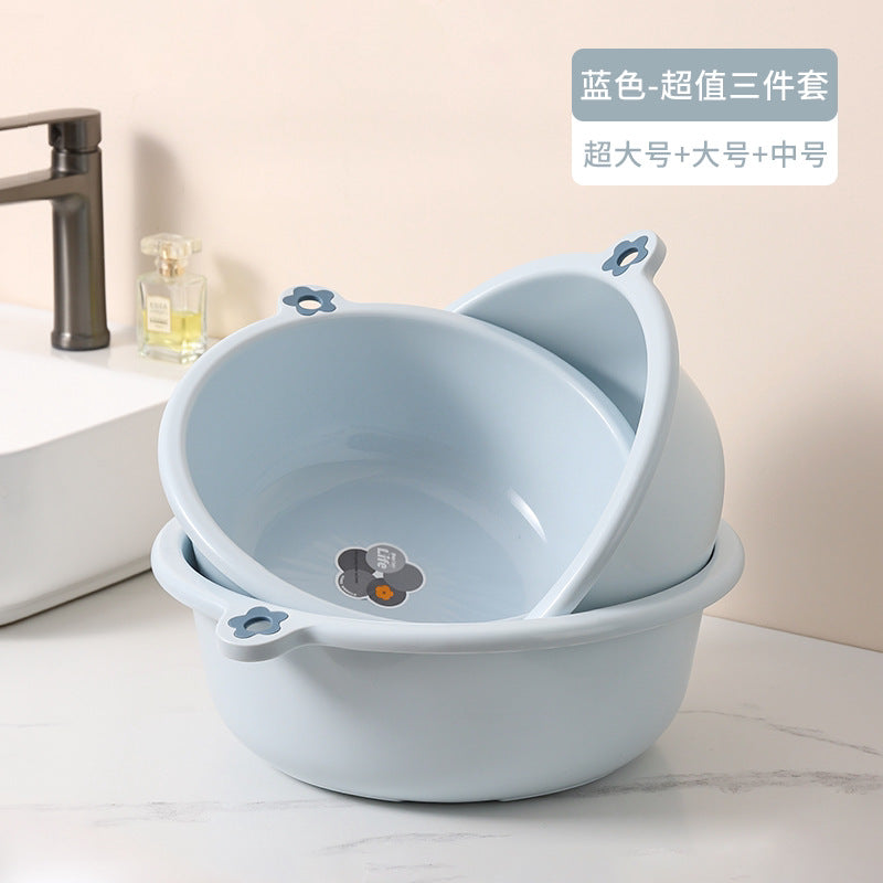 Washbasin for homethickened hanging plastic wash basin for washing vegetables and butt, durable large and small laundry and foot washing basin
