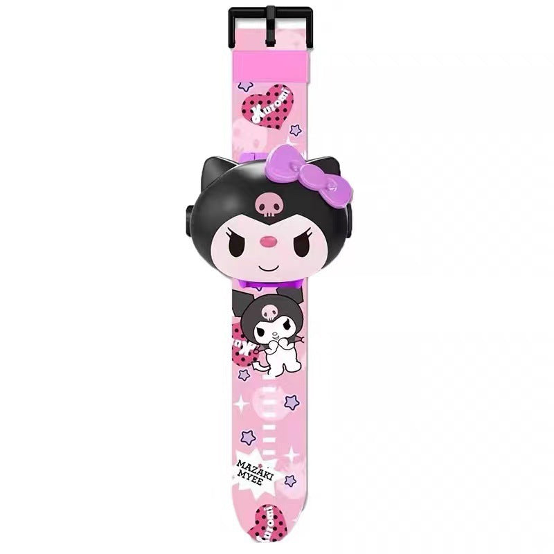 Tiktok viral hello kitty projector watch - kids' cartoon electronic watch - kuromi toy watch for boys and girls