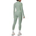 Cropped zip-up yoga set: high-waisted, butt-lifting leggings with pockets - perfect for running, fitness, and casual wear