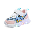 spring new cartoon dinosaur sneakers for boys and girls - breathable mesh shoes for toddlers and young children - light-up shoes