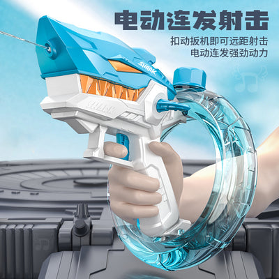 new shark electric water gun for boys and girls - kids' toy water blaster for summer fun - fully automatic continuous fire water gun