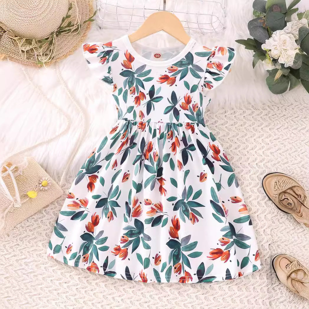 Children's flying sleeve dress