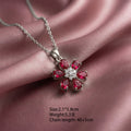 European and american fashion hot-selling copper inlaid zirconia non-fading flower necklace for women, light luxury fashionable versatile elegant clavicle chain jewelry