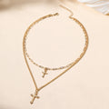 Wholesale alloy sweater chains - european & american style, statement & niche, light luxury jewelry for women - cross pendant necklaces, multi-layered choker chains