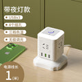 Multi-outlet vertical power strip with usb ports, multifunctional home & office power strip, cube power strip with cord management, desktop night light