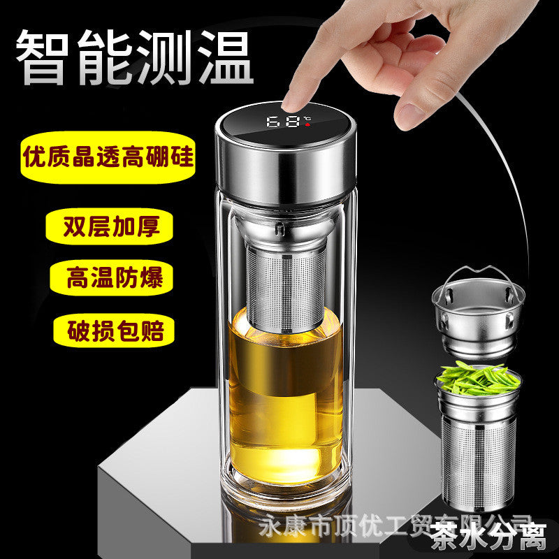 Wholesale smart premium glass cups: double-walled insulated, explosion-proof, tea infuser, perfect for business, office, home, and car