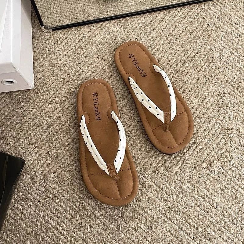 Super fairy bowsflats flip-flops for women summer outwear 2025new arrival with skirt best sellingnon-slip sandals ins
