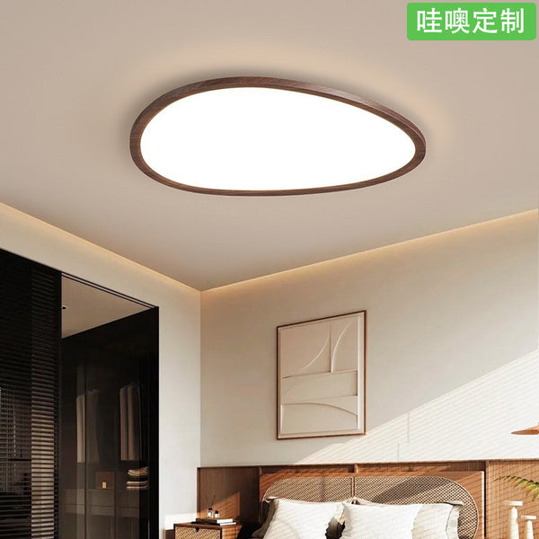 [Wow] Medieval style walnut pattern ceiling light, modern simple cream wind ultra-thin eye protection LED study light