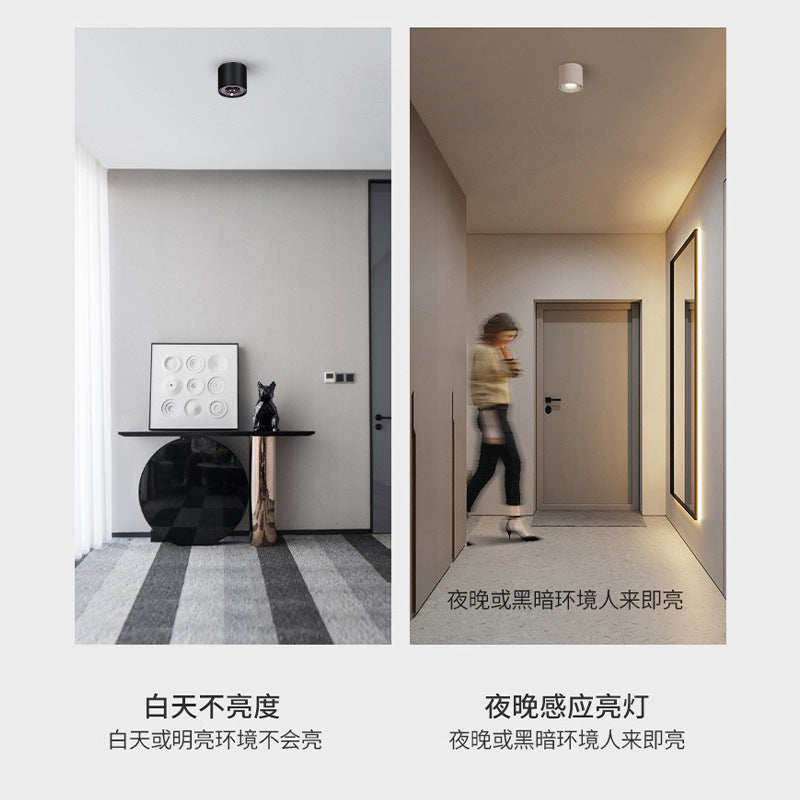 Three pine sensor lights Human body induction embedded ceiling lights Entry door aisle balcony entrance intelligent light control lights