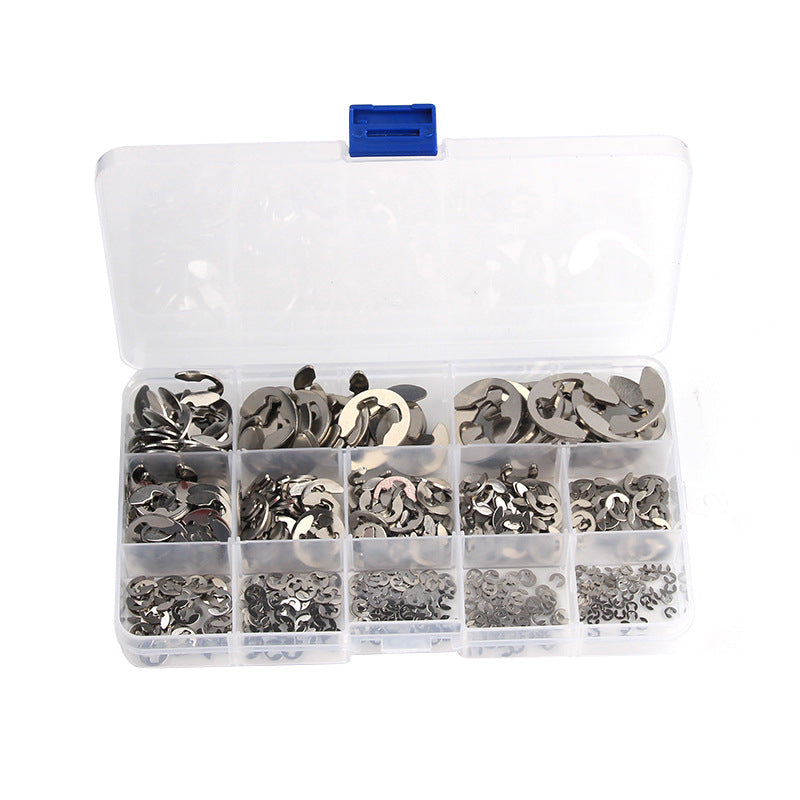 E-type open spring 120pcs boxed metal spring gasket 304 stainless steel shaft retaining ring meson