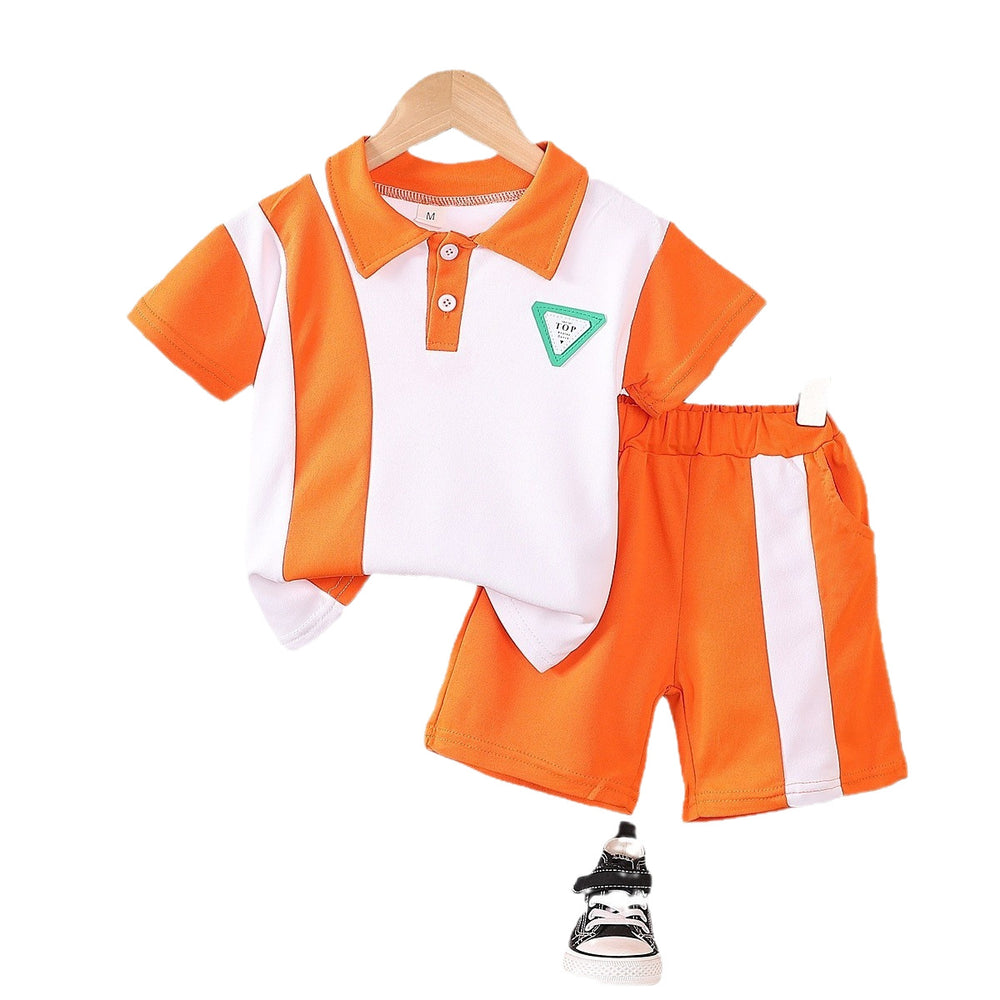 Boys' outfit  trendy 0-5 years old kids short sleeve polo shirt infant casual summer clothing summer short sleeve set