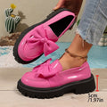summer new arrival: plus-size women's platform loafers with bow detail - european & american style, round toe, wholesale