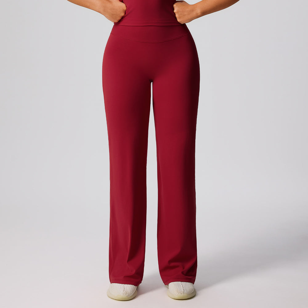 Fashionnew arrivalloose fitness pants women's high waist hip lifting wide leg sports pants outwearslimming lookstraight-leg yoga pants