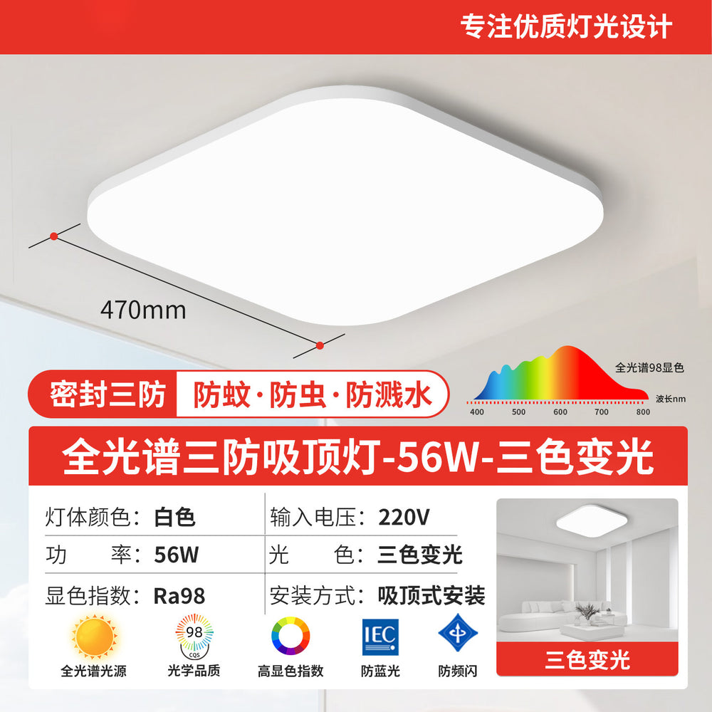 Full spectrum eye protection square led ceiling light - ultra bright bedroom room lighting fixture - 2025 new indoor home use