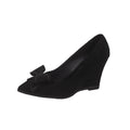 2025 spring/autumn new korean style bowknot platform wedge heel pointed toe flats for women