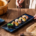 Japanese kiln-turned creative sushi ceramic plate, restaurant hotel large bench sushi dish dessert plate