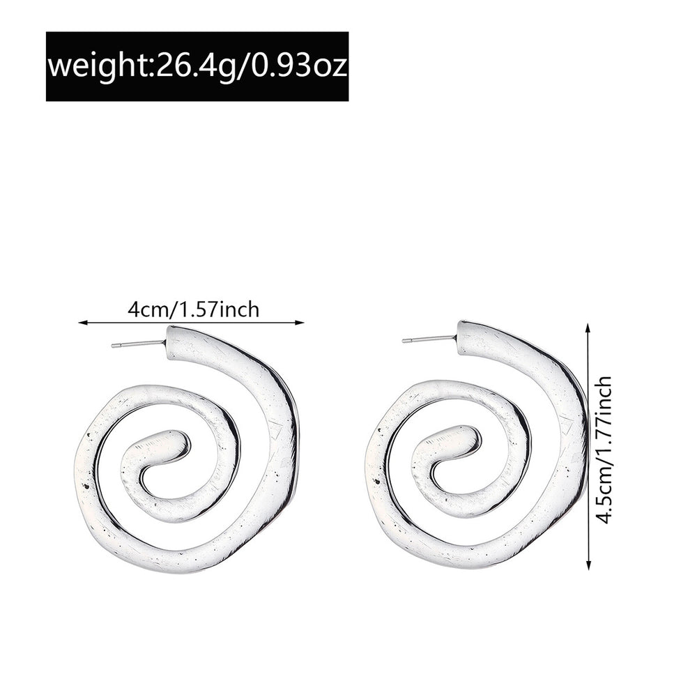 Bohemian irregular earrings wholesale cross-border new retro exaggerated jewelry high-end design spiral earrings