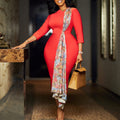 D539exportplus size women's clothing   elegantolelegant pencil skirt hip-covering patchwork african dress