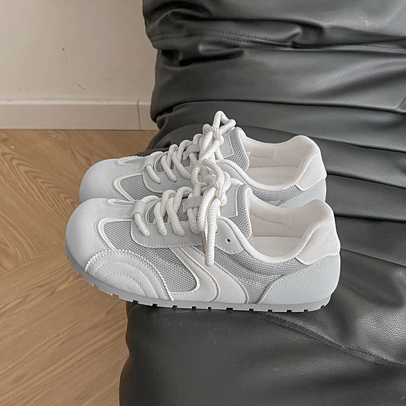 Niche styleretro round toe german training shoes for women 2026new arrivalspringcasualeasiest for match breathable thin bottom sports flats sneakers