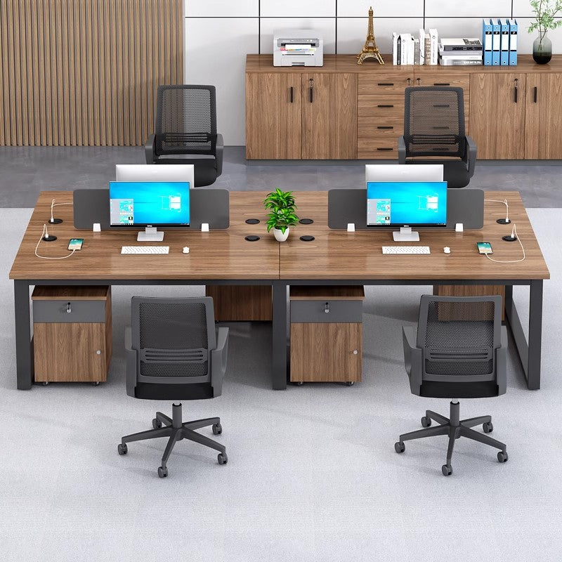 Employee desk set, 4-seat open modern office desk and chair combination, 2/6 person e-commerce workstation