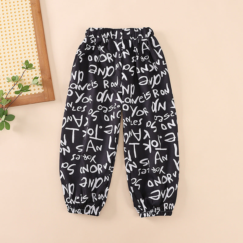 Pantssummer thin summer clothes big kids girls loose style ice silk bloomers summer kids anti-mosquito pants