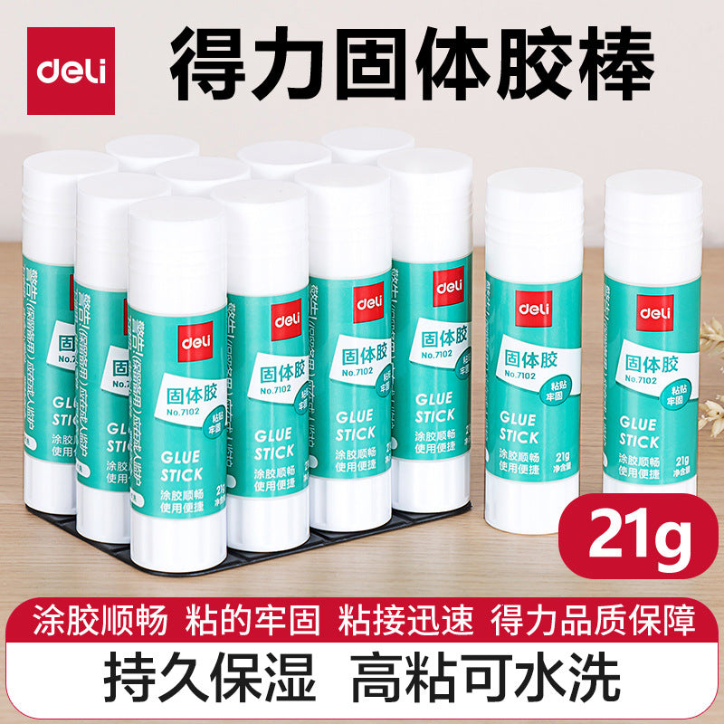 Deli Stationery 7102 Solid Glue 21g Handmade Glue Solid Glue Student Children's Kindergarten Medium Glue Stick