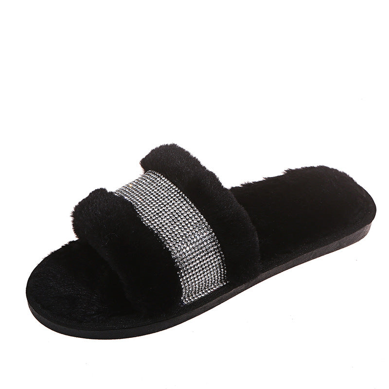 Slippers 2024 new plush slippers women's korean style casual home fuzzy slippers factory direct cross-border cotton slippers