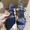 Za2024summernew arrival high-heeled back strap one-strap rhinestone buckle decoration fashionoutwear women's sandals