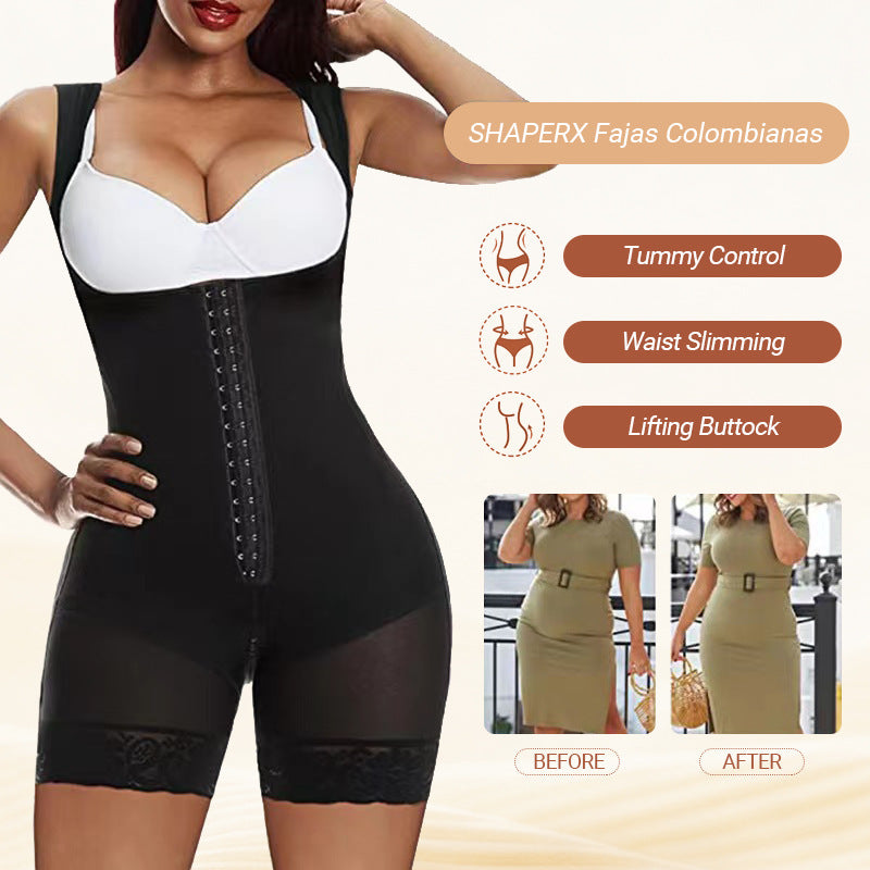 new arrival vest buttoned jumpsuit zipper crotch cross-border export one-piece shapewear 2 rows