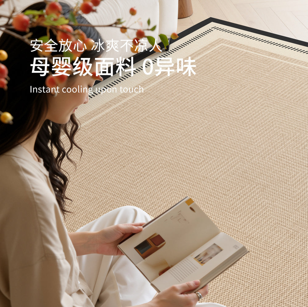 Mat carpet cream style living room new arrival ice silk no-wash wipeable sofa high-end light luxury bedroom mat floor mat