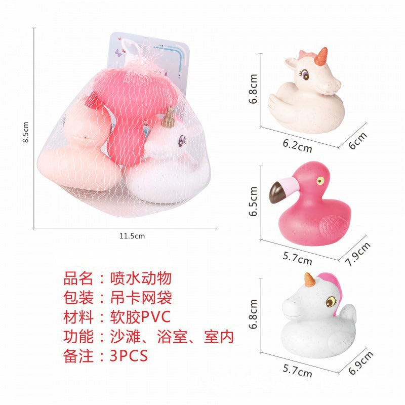 Cross-border  export soft glue water spray dinosaur unicorn marine animal children's bathroom pairing water toy