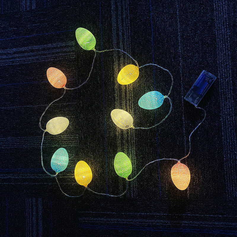 Easter light string led green leaf egg light, new cracked egg shell egg small light flash string wholesale